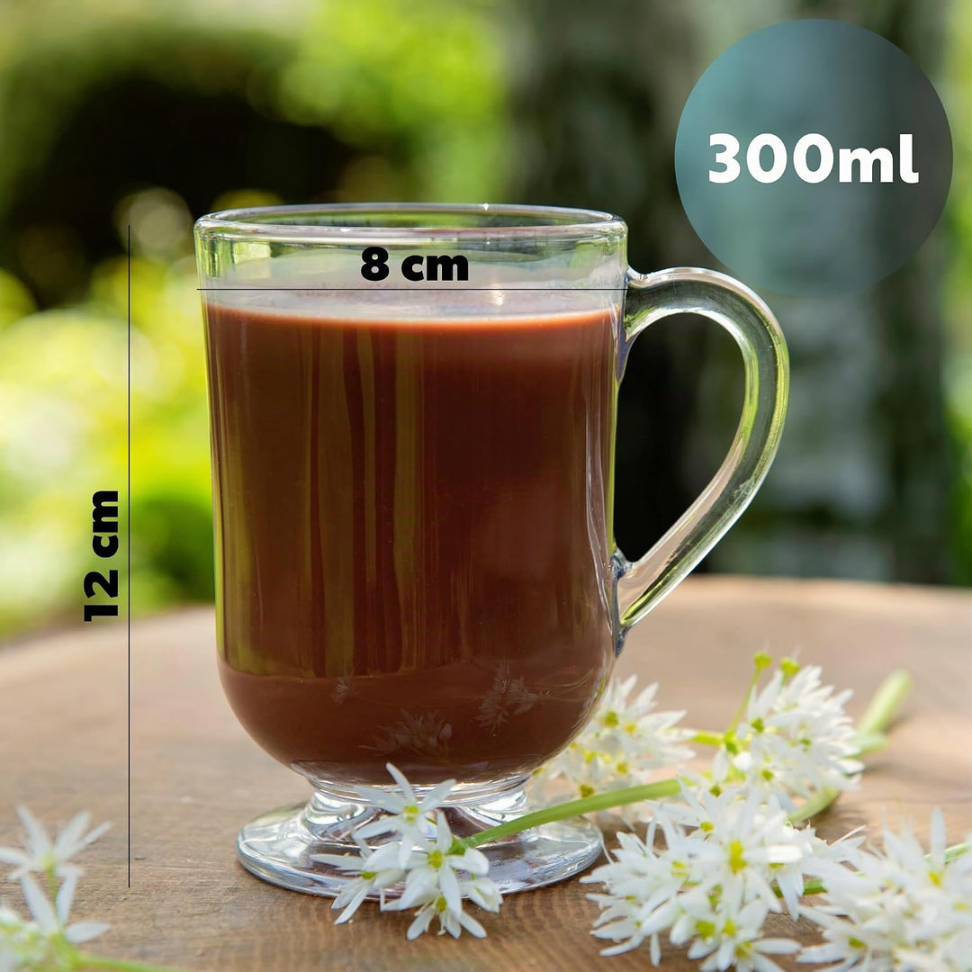 KADAX Kaffeegläser Set, 300ml, Teegläser aus Glas, Glühweingläser, Trinkgläser für Tee, Kaffee, Iris