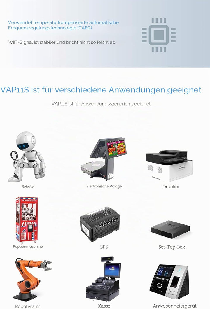 VONETS WLAN Bridge/2.4GHz Signal Repeater/Mini Router/WiFi zu Ethernet Hotspot Extender/WiFi WAN, LA