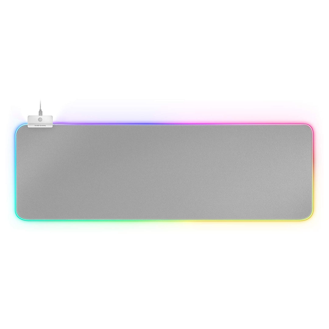 Mars Gaming MMPRGB2S, XXL Mauspad, RGB 12-Modi, 2 USB 2.0, Weiss-Silber, MMPRGB2S