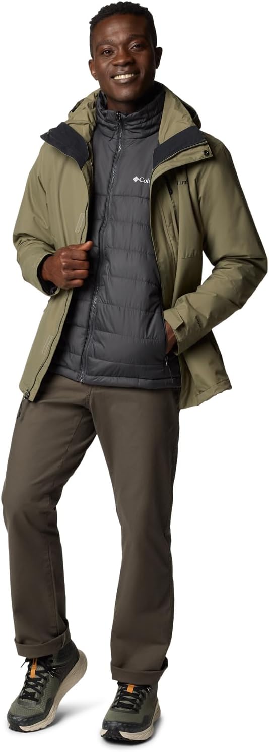 Columbia Herren 3 In 1 Jacke, Schwarz, L, Stone Green
