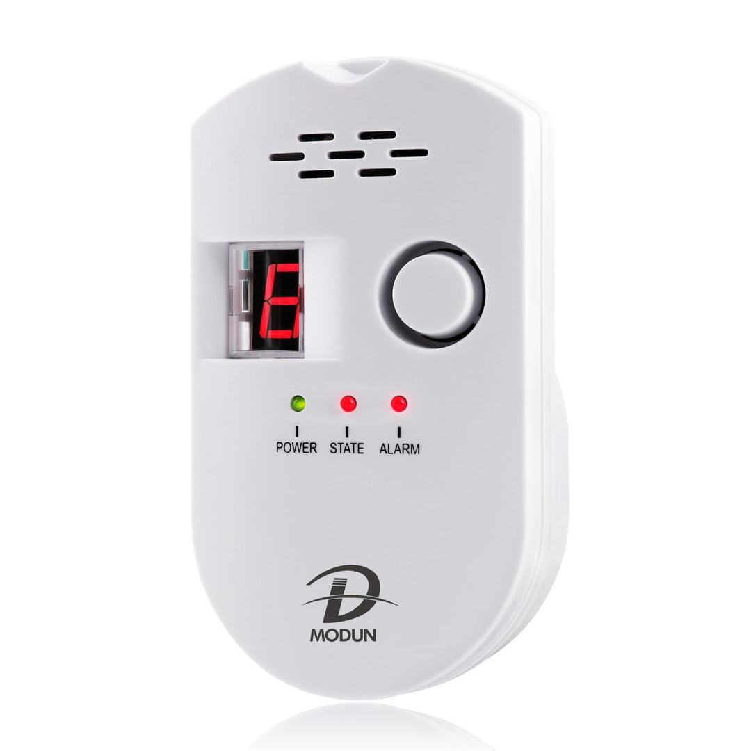 Gasmelder, LPG / Erdgas /Kohlengas Lecksucher, einsteckbarer Sensor Gasmonitor mit akustischem Alarm