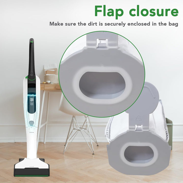 12 Stück Staubsaugerbeutel für Vorwerk Kobold VK7 Akku-Staubsauger, Kobold FP7 Premium Filtertüten E
