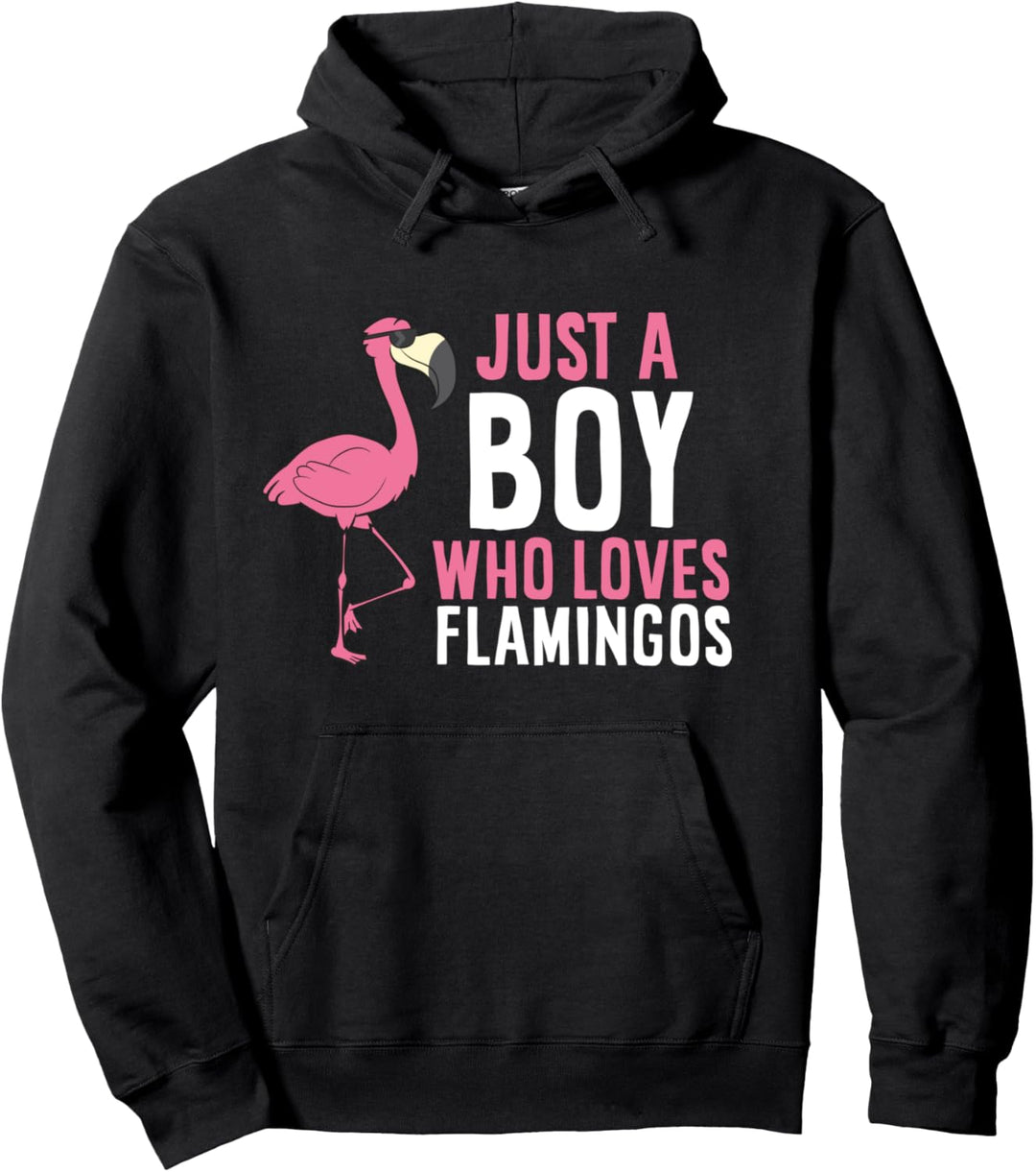Nur ein Junge, der Flamingos liebt Pullover Hoodie
