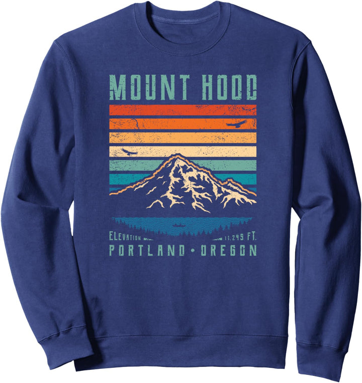 Mt Hood Retro | Mount Hood Portland Oregon Vintage Mountain Sweatshirt