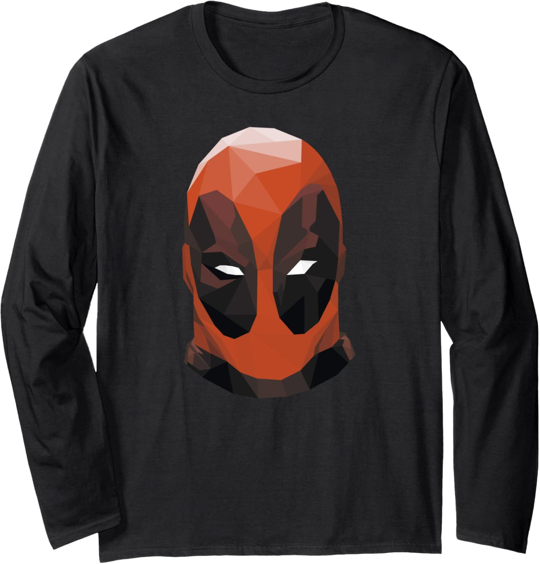 Marvel Geometric Deadpool Mask Langarmshirt