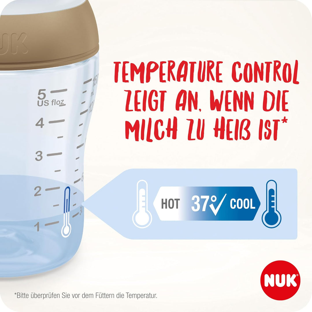 NUK Perfect Match Babyflaschenset | Ab 0 Monate | Passt sich dem Baby an | 3 Anti-Colic-Babyflaschen