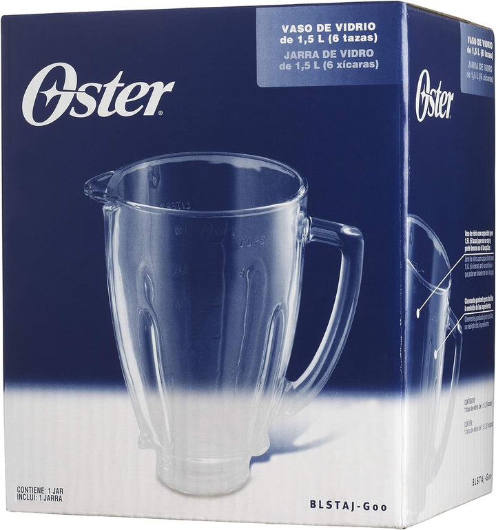 Oster BLSTAJ-G00-050 Mixkrug für Standmixer, 6 Tassen, 1,5 l Glaskrug, Glaskrug