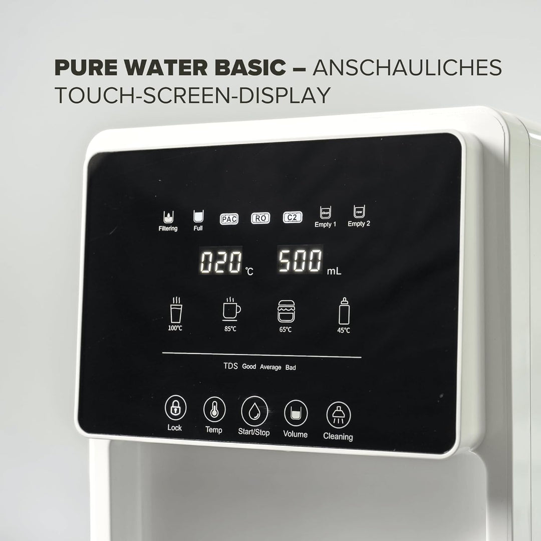 Health Rise Pure Water Basic | Umkehrosmose Wasserfilter | 7 Liter Tank | Heisswasserfunktion | für