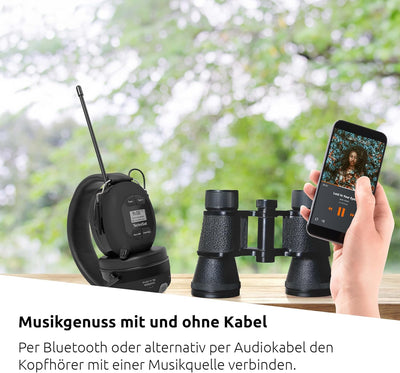 TechniSat STEREOMAN DAB+ OD – kabelloser Stereo DAB+/FM Bluetooth-Kopfhörer (DAB+/UKW Radioempfang,