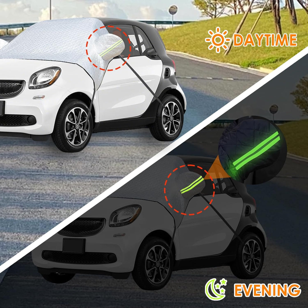 Frontscheibenabdeckung für Smart Fortwo 2006-2025, Windschutzscheibe Abdeckung Verdickte mit Riemen