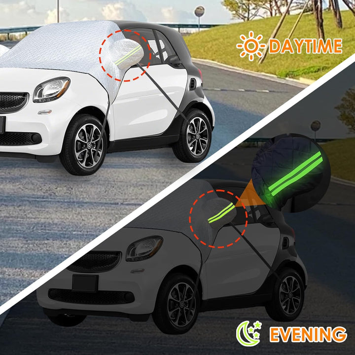 Frontscheibenabdeckung für Smart Fortwo 2006-2025, Windschutzscheibe Abdeckung Verdickte mit Riemen