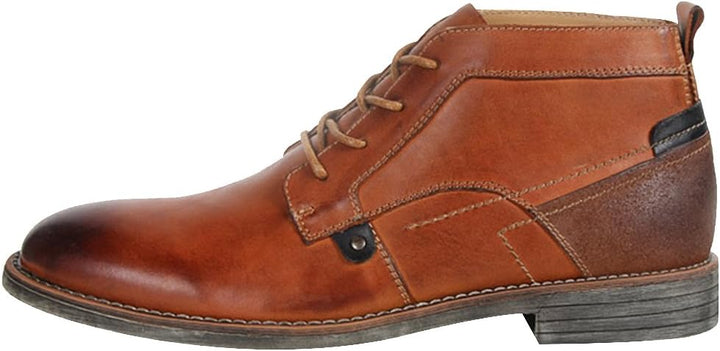 rismart Herren Knöchel hoch Runder Zeh Stilvoll Leder Chukka Bootsschuhe 44 EU Bräunen, 44 EU Bräune
