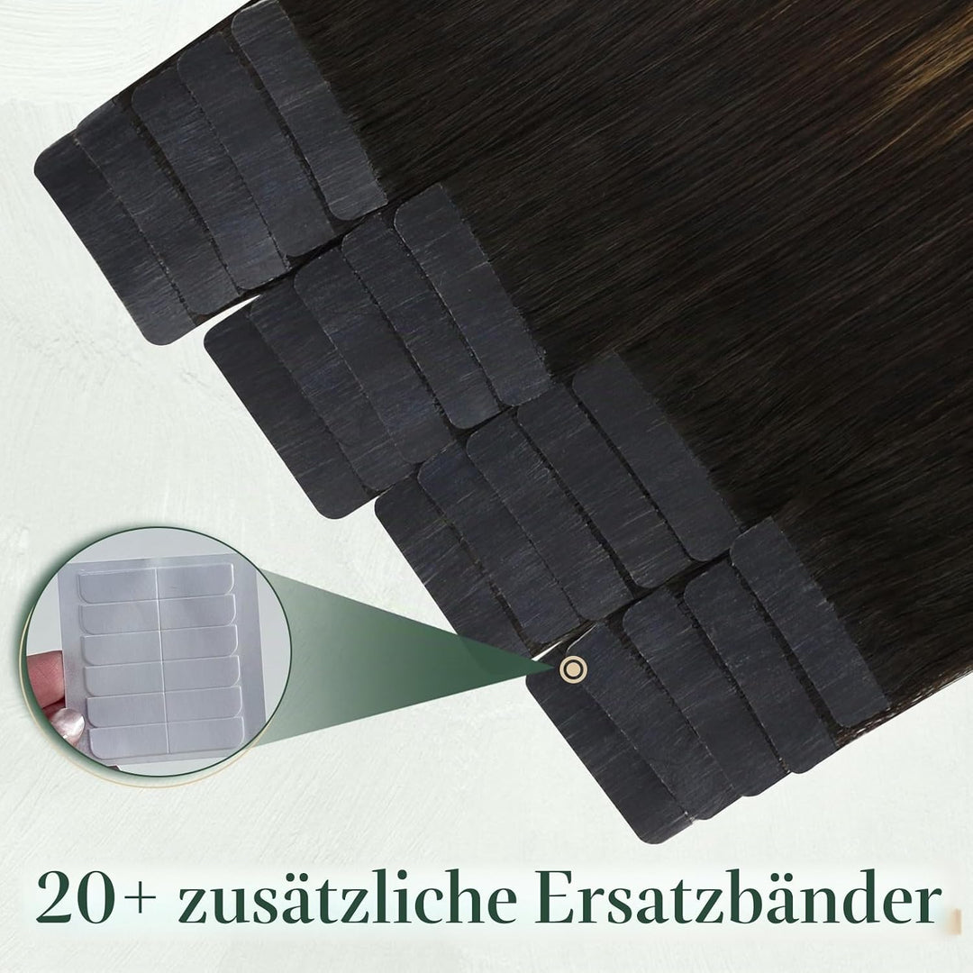 Ugeat Tape Hair Extensions Echthaar 2.5g/Stücke*20Stücke Unsichtbare Haarverlängerung Tape Extension