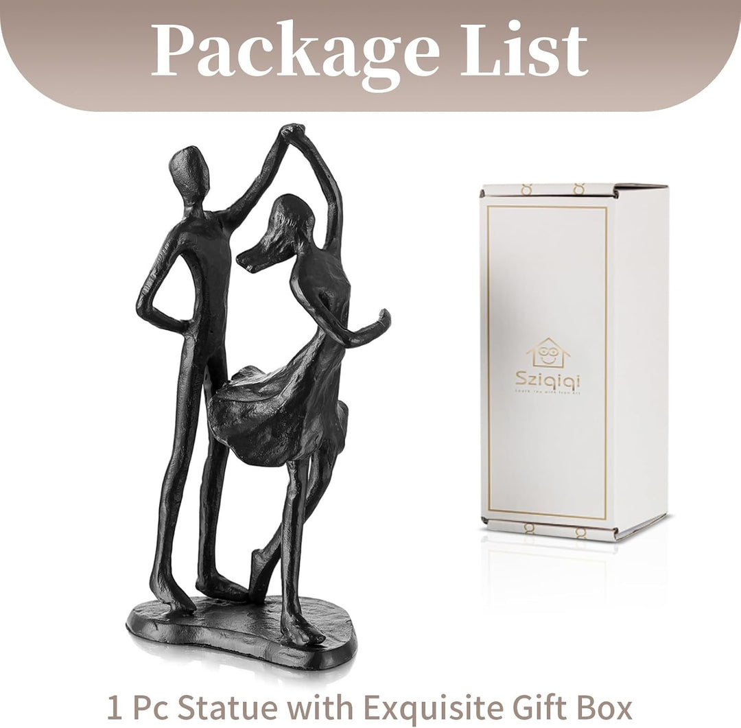 Sziqiqi Eisen 6 Jahrestag Geschenk für Paar - Schwarzes Metall Paar Skulptur Geschenke für Sie Ästhe