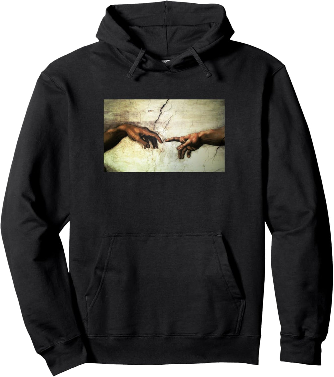 Kunstwerk: Erschaffung von Adam vom Künstler Michelangelo Pullover Hoodie