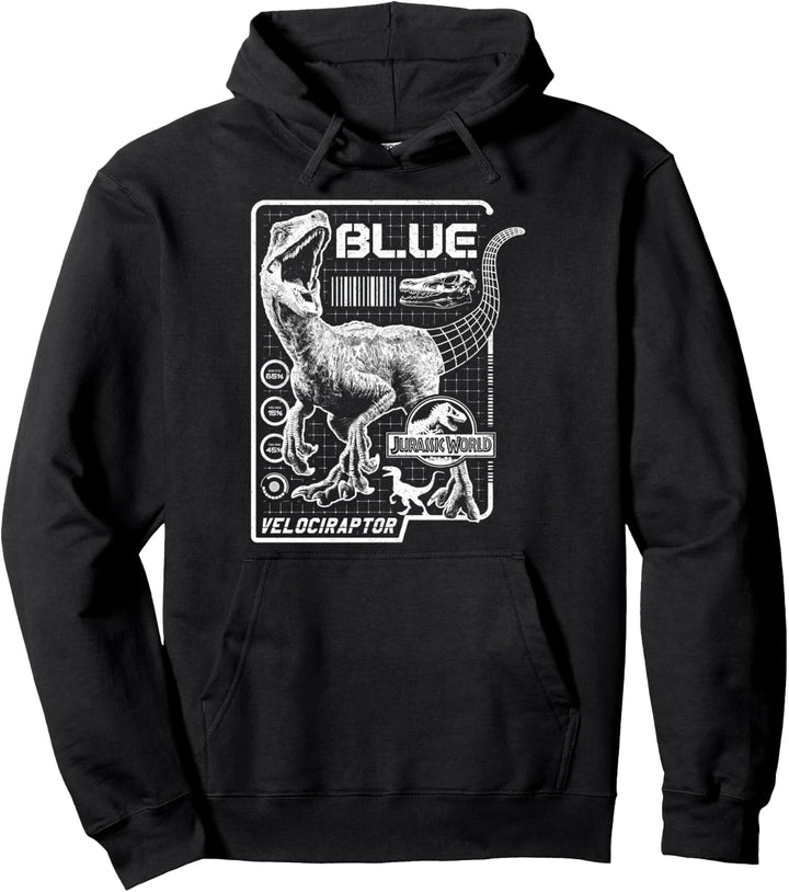 Jurassic World Two Blue Raptor Schematic Pullover Hoodie
