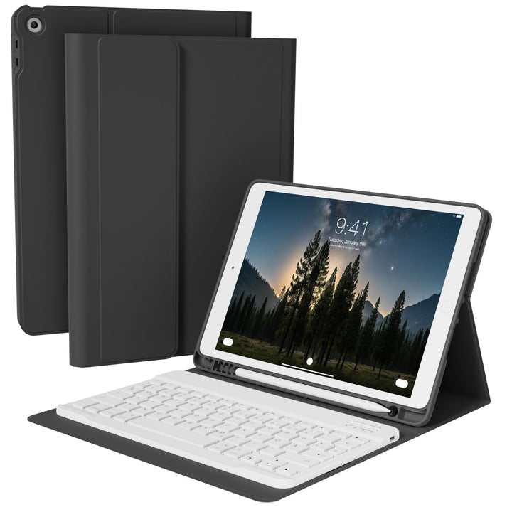 Tastatur Hülle für iPad 9. 8. 7. Generation 2021/2020/2019 10,2 Zoll mit Stifthalter, Magnetisch Blu
