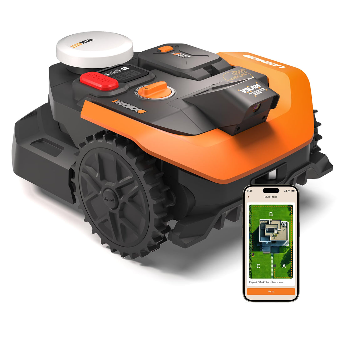 WORX Landroid Vision Cloud WR303E 2WD Mähroboter ohne Begrenzungskabel für 300 m² (KI-Hinderniserken