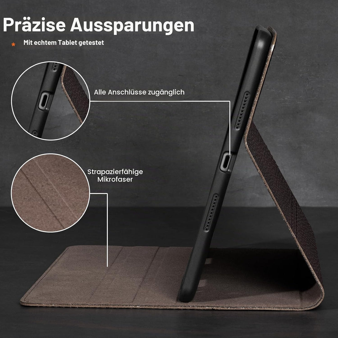 Gexmil Leder Hülle für iPad Pro 12,9 Zoll 6./5./4./3. Generation 2022/2021/2020/2018 Echt Leder Cove