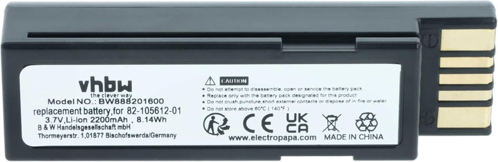 vhbw Akku Ersatz für Zebra 82-166537-01, BTRY-36IAB0E-00 für Barcodescanner POS (2200mAh, 3,7V, Li-I