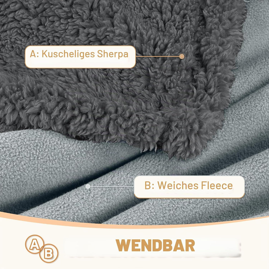 Hundedecke Wasserdicht, Waschbar Hundebett Plüsch und rutschfeste Mit Soft Sherpa Hundematte Haustie