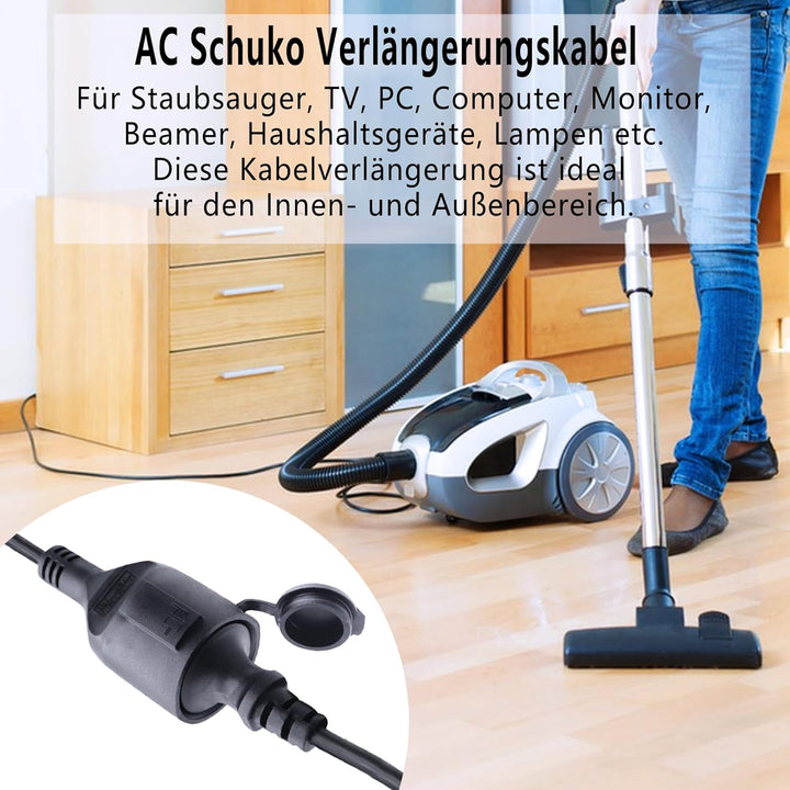 2 auf 1 Kurz Schuko Verlängerungskabel, Kurz Schuko Doppelstecker Kabel,Verlängerungskabel Outdoor m