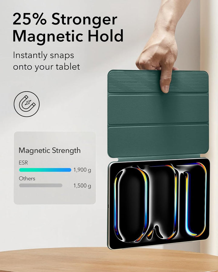 ESR für iPad Pro 13 Zoll Hülle M5/M4 (2025/2024), magnetische Befestigung, dünne Trifold Ständerhüll