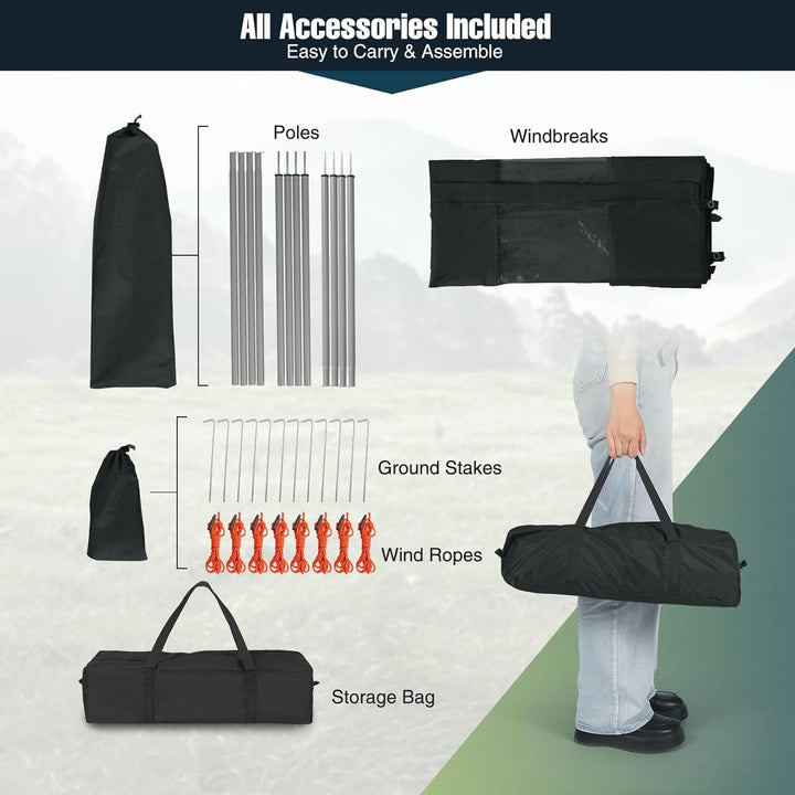 REDCAMP Windschutz für Camping, Heavy Duty Camping Sichtschutz Outdoor Caravan Privacy Shield mit To