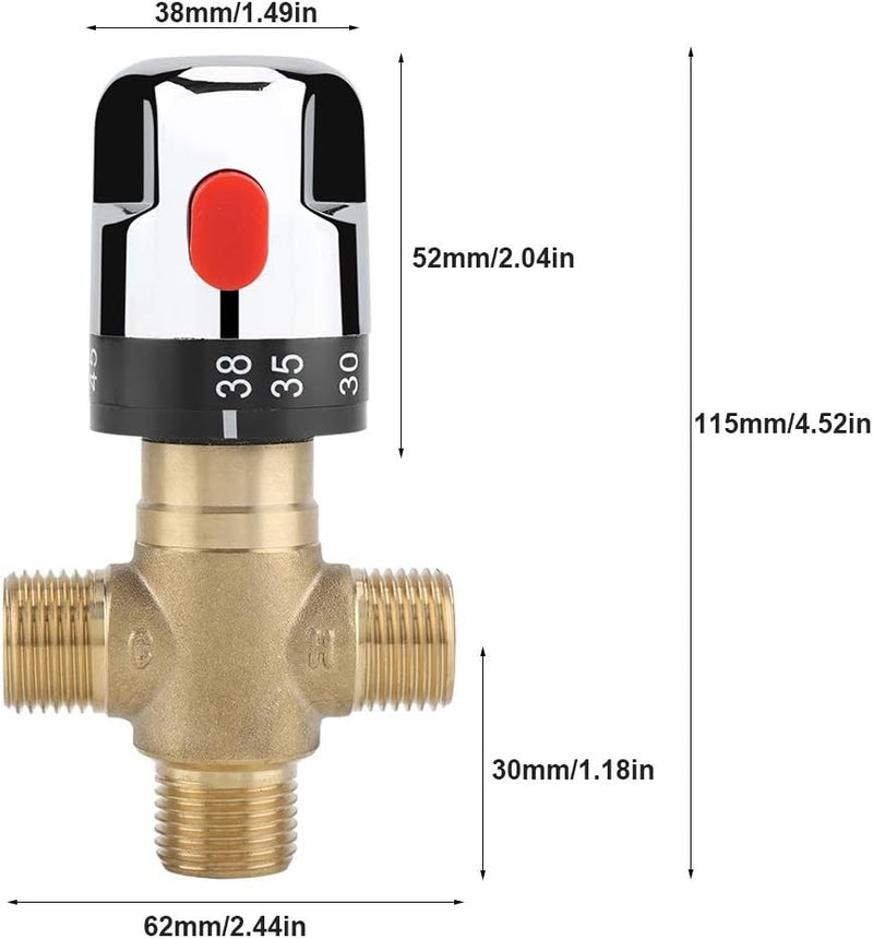 Thermostat Thermostatisches Mischventil, 4 Wege Thermostatmischer Wassertemperaturrohr, Thermostatve