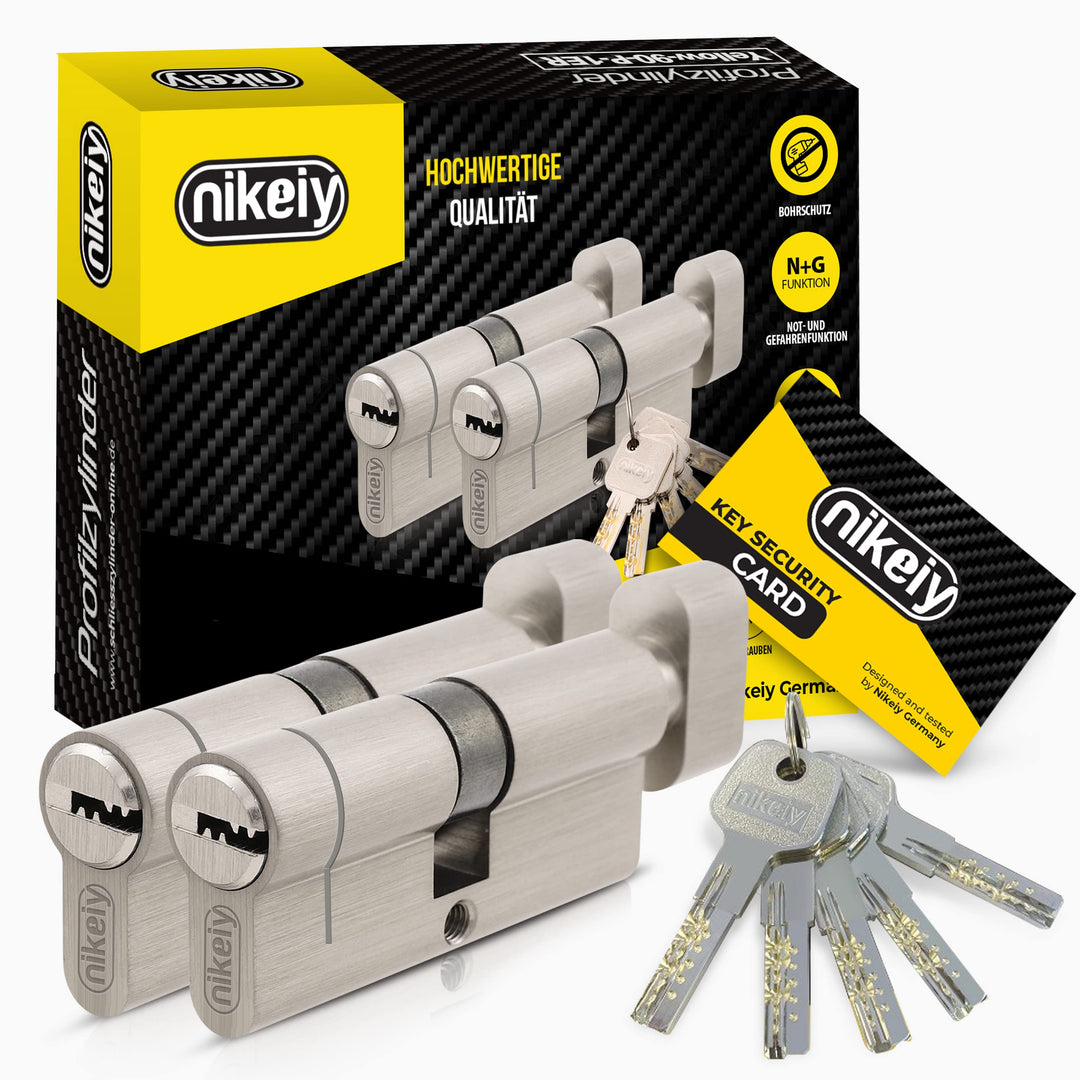 GERCAR Pro+ 2er Set Knaufzylinder gleichschliessend 35/35 - N+G Schliesszylinder mit Knauf - Zylinde