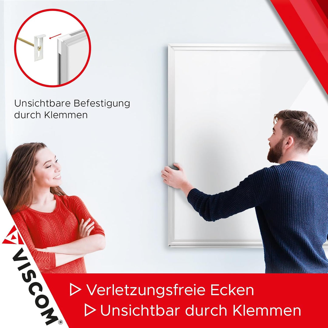 VISCOM Premium Design Whiteboard Speziallackiert - 45 x 60 cm - Beschichtete Magnetwand mit Aluminiu