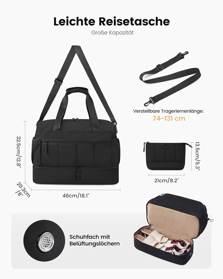 LOVEVOOK Reisetasche Damen, Leicht Kliniktasche Geburt Krankenhaustasche, Weekender Handgepäck Tasch