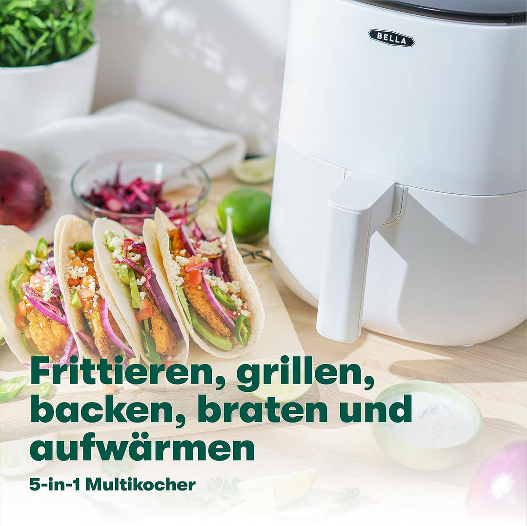 bella 3 L Touchscreen-Heissluftfritteuse, ölfreies Frittieren, spülmaschinenfeste Antihaft-Pfanne un