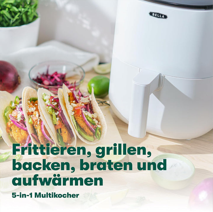 bella 3 L Touchscreen-Heissluftfritteuse, ölfreies Frittieren, spülmaschinenfeste Antihaft-Pfanne un