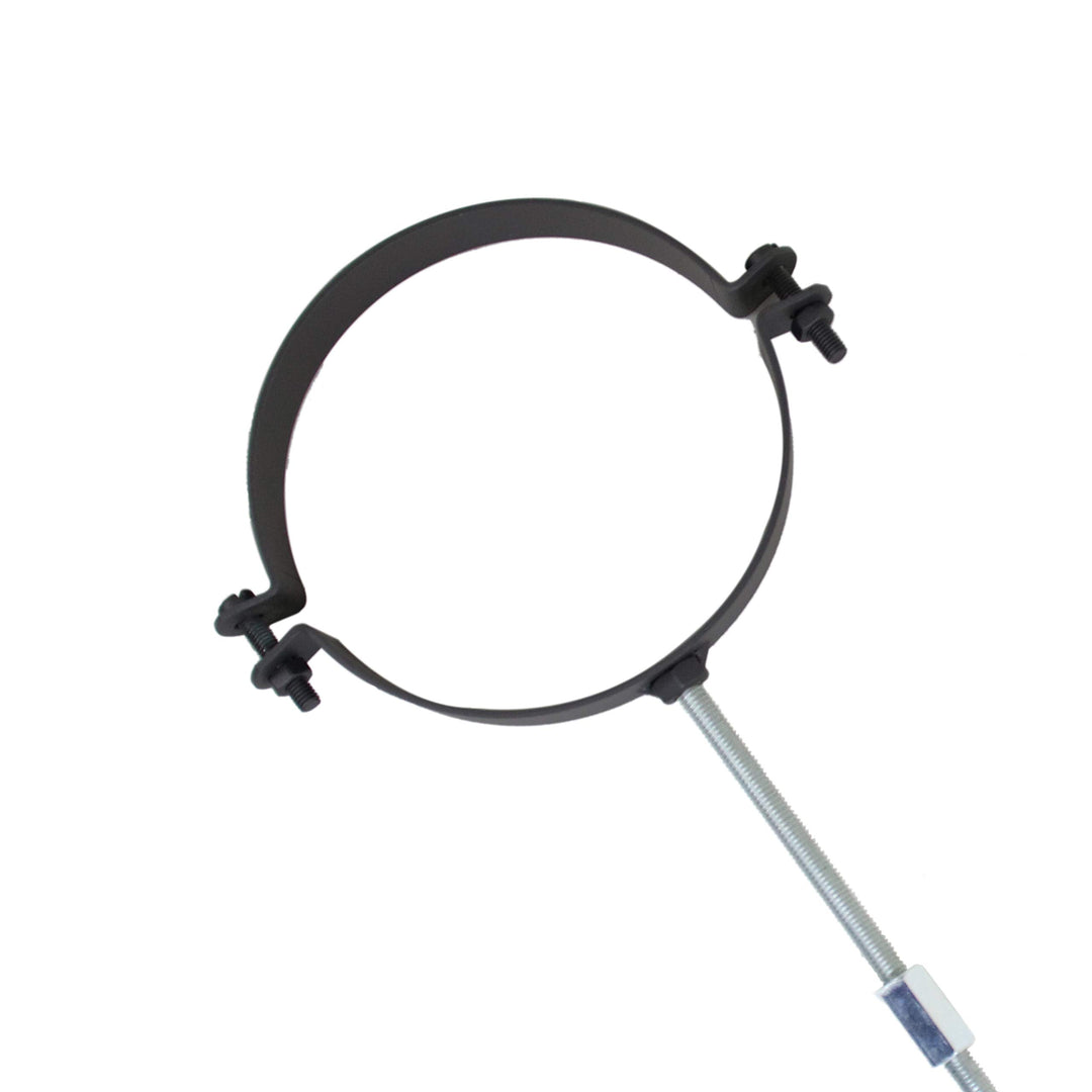 LANZZAS Pelletrohr Halter/Schellen-Set für den Durchmesser 80 mm - Farbe: schwarz - mit Schrauben un