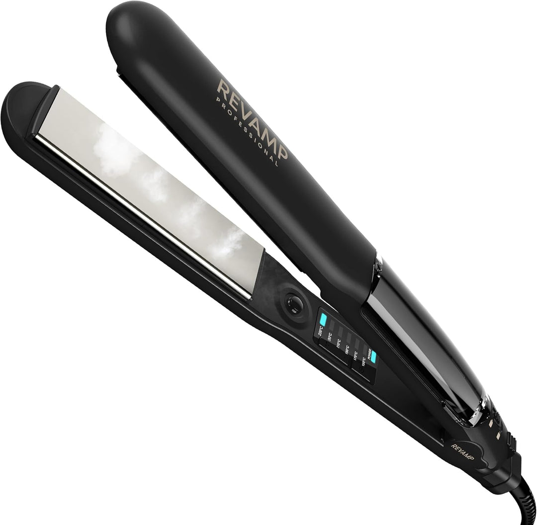 Revamp Progloss Steam Dampfglätteisen, Haarglätter mit Dampffunktion, ultraschnelles Hitzestyling mi
