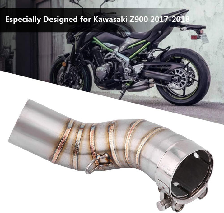 Motorrad Auspuff Mittelrohr, Motorrad Edelstahl kurz 51Mm Wollschlupf Auspuffsystem Mittelrohr Link