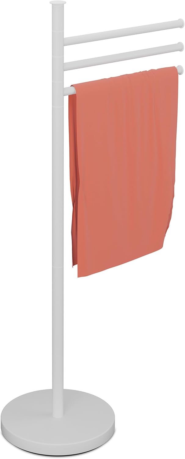 Relaxdays Handtuchhalter, 3 bewegliche Stangen, HBT: 85,5 x 42 x 22 cm, Edelstahl, Badezimmer, Handt