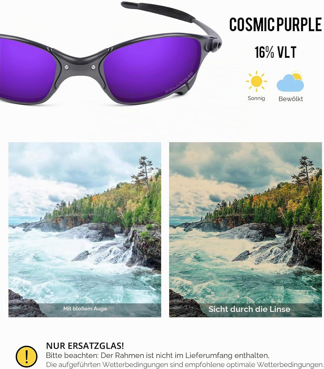 BlazerBuck Anti-salz Polarisierte Ersatzgläser für Oakley Juliet Kosmisches Lila Polarisiert, Kosmis