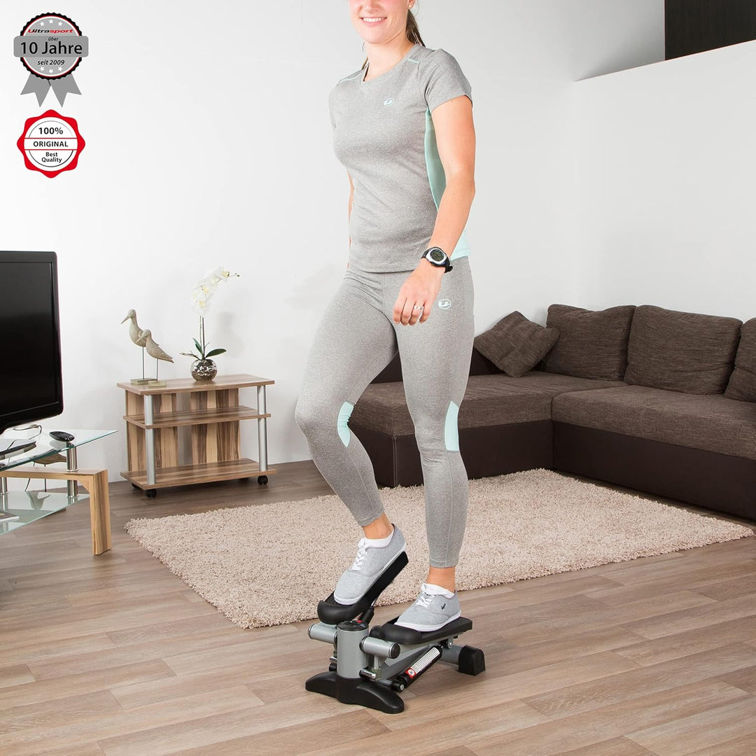 Ultrasport Swing Stepper, Up-Down Stepper, Stepper mit oder ohne Trainingsbänder, Ganzheitliches Sch