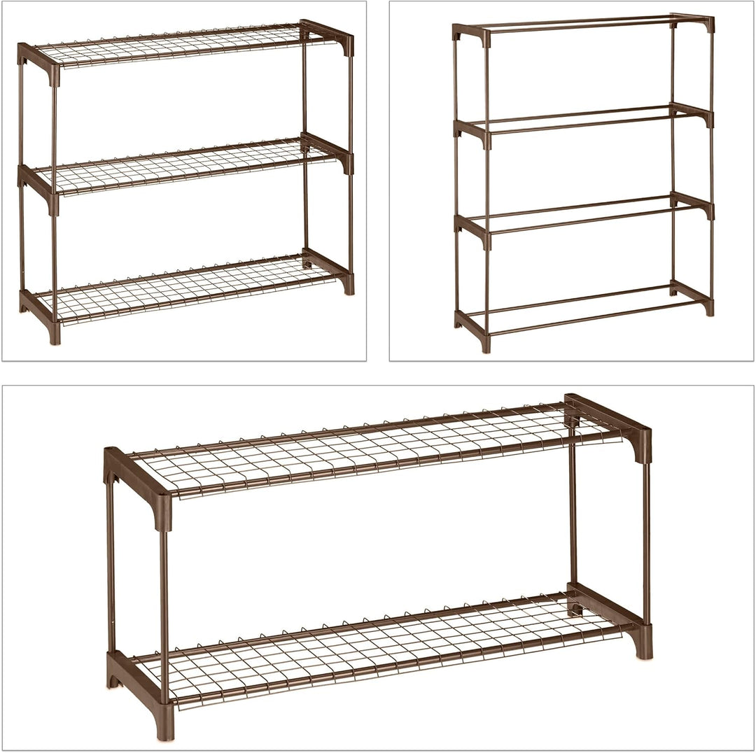 Relaxdays Blumenregal, 4 Ablagen, Blumen- & Pflanzentöpfe, Metall & Kunststoff, HxBxT: 106x91x28 cm,