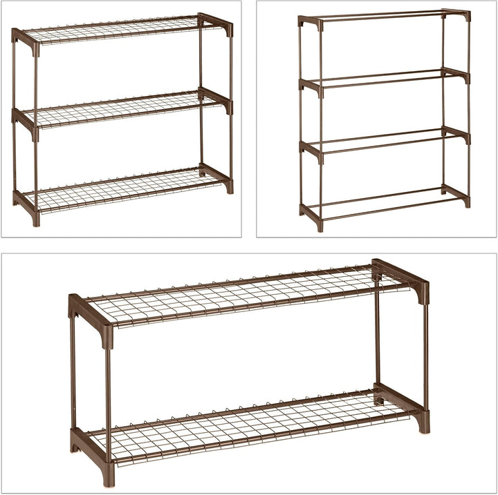 Relaxdays Blumenregal, 4 Ablagen, Blumen- & Pflanzentöpfe, Metall & Kunststoff, HxBxT: 106x91x28 cm,