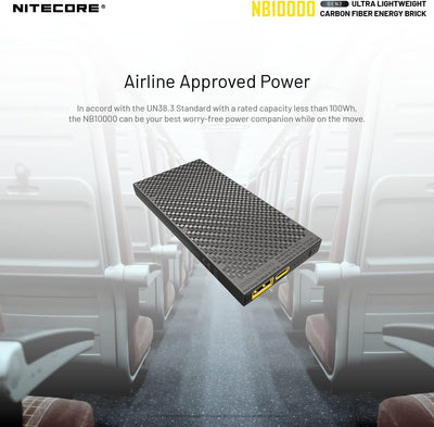 Nitecore NB10000 Externer Akku 10.000 mAh, Schwarz Single, Single