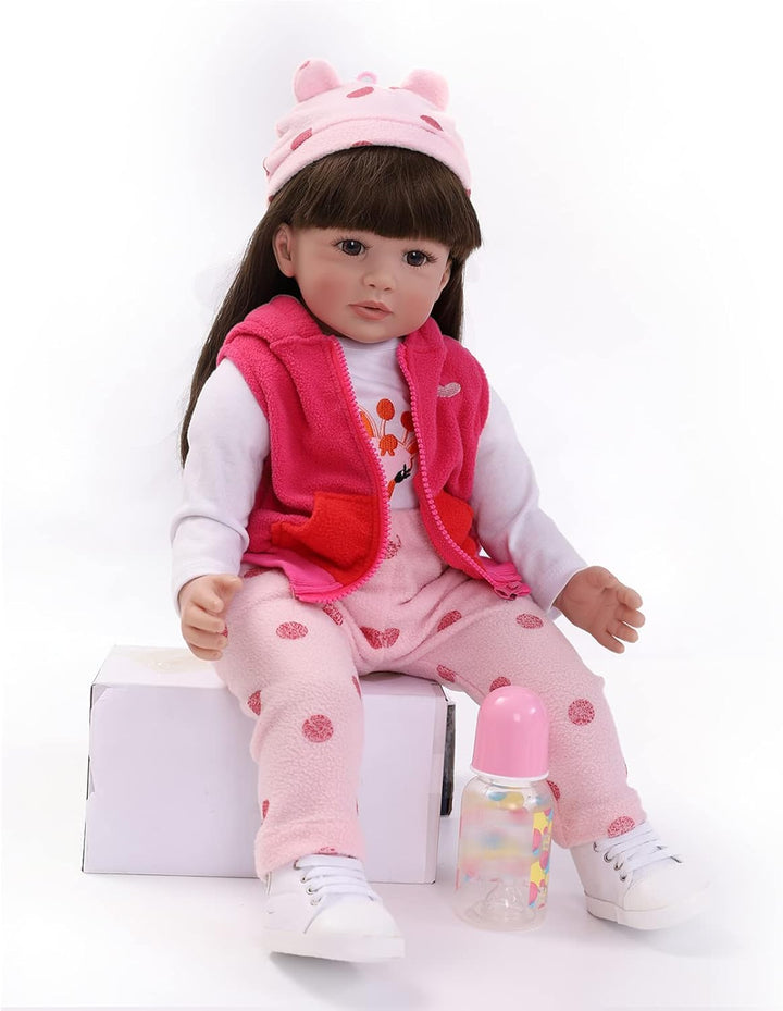 ZIYIUI Reborn Babys Mädchen 20 Zoll 50 cm Weiche Vinyl Silikon Lebensechte Handgemacht Babypuppen Ne