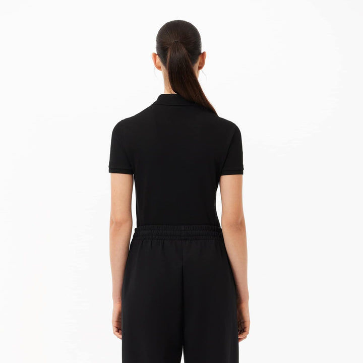 Lacoste Damen Polo-Shirt Kurzarm PF5462, Frauen Polo-Hemd,4 Knopf,Slim Fit 34 Noir, 34 Noir