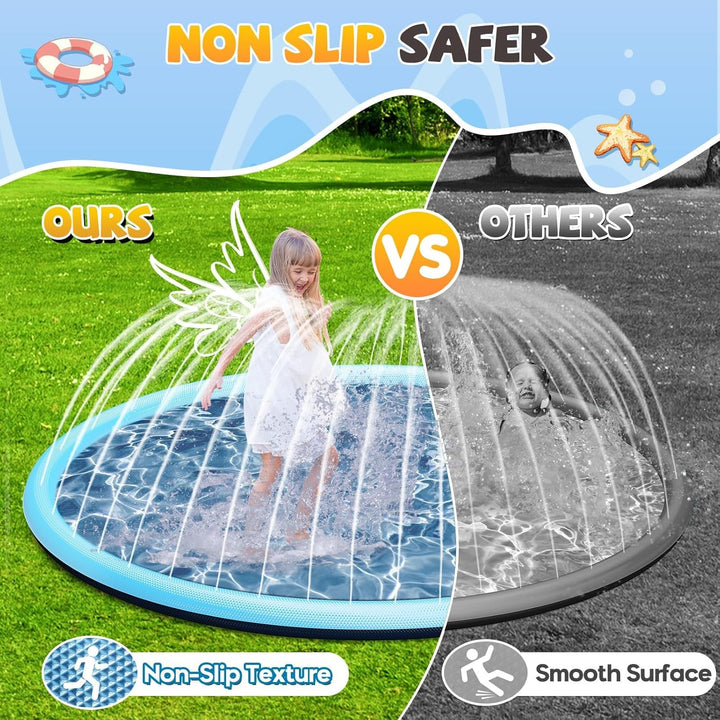 Tosekry Splash Pad für Kinder mit Antirutschfunktion, Wassersprinkler Kinder Outdoor Wasserspiel Gar
