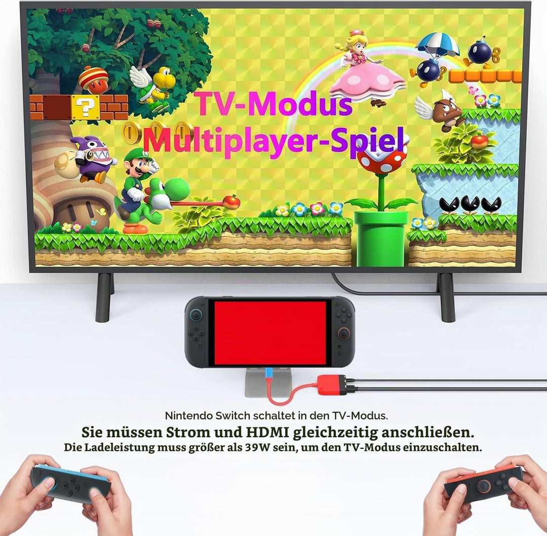 Switch Dock für Nintendo Switch/OLED Switch, 3-in-1 Mini Switch TV Dock mit 4K HDMI USB 3.0 Port USB