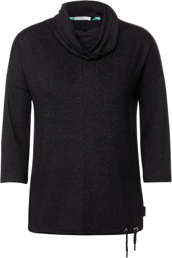Cecil Damen T-Shirt 3/4 Arm XXL Schwarz, XXL Schwarz