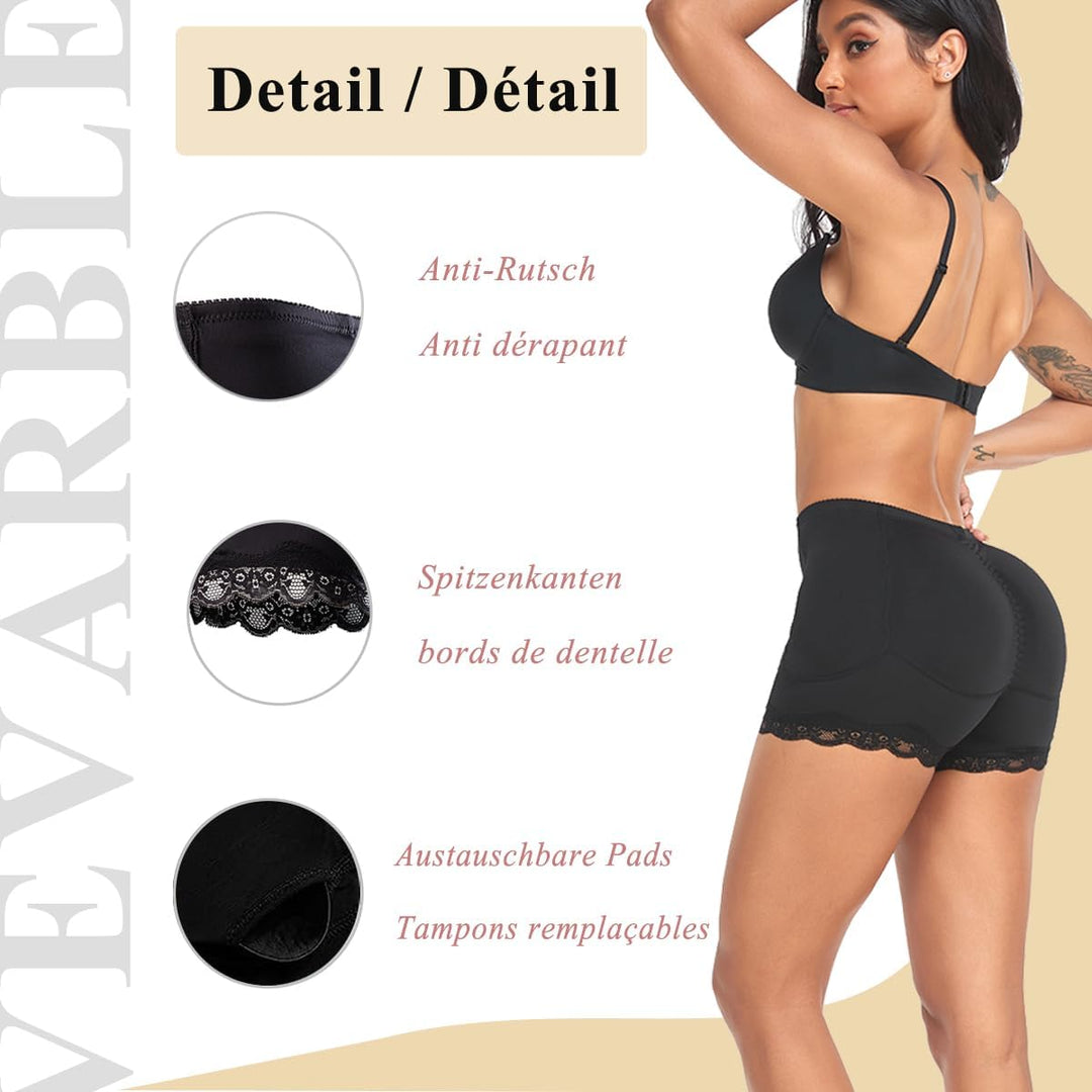 Vevarble Damen Butt Lifter Höschen Po Push Up Unterhose Enhancer Panties Shapewear Padded Miederpant