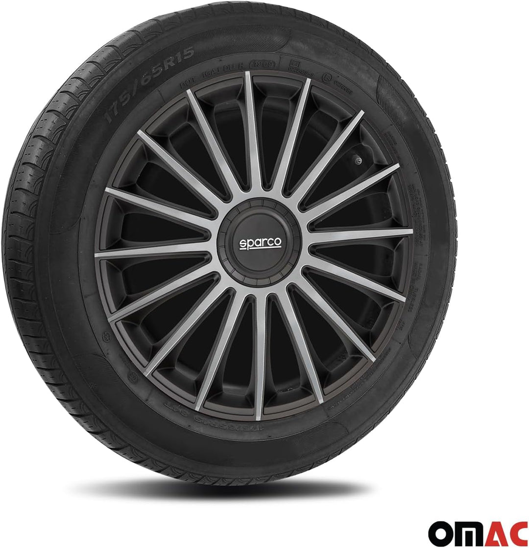 Sparco Satz Radzierblenden Treviso 16-Zoll Schwarz/Silber TREVISO 16 zoll SCHWARZ/SILBER, TREVISO 16